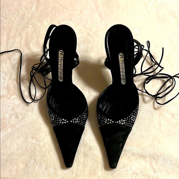 Marino Fabiani Shoes - Marino Fabiani. Black Suede High Heel Shoes with straps. Size 39/8 Made in Italy